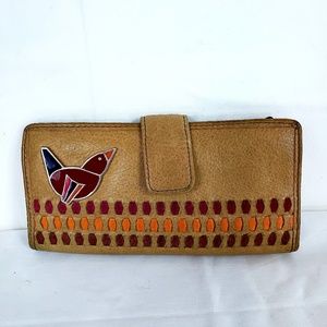 Fossil distressed leather bird wallet